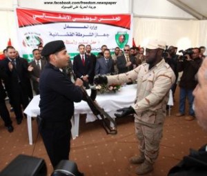 Militiamen hand over Ain Zara prison to the Ministry of Justice on February 2.