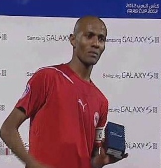 Ahmed Saad, receiving the man of the match award