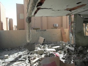 The house is believed to have been hit by a Grad rocket. (Photo: Mathieu Galtier)