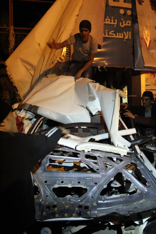 Police car explosion benghazi