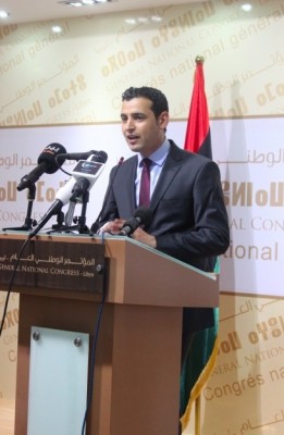 Omar Hmeidan, GNC spokesman, announces the re-organization of HNEC (Photo: GNC Spokesman’s Office)