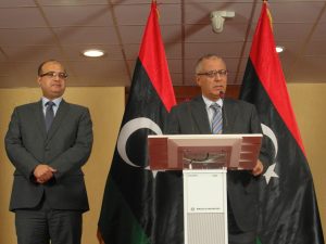 PM Ali Zeidan and Deputy Awad Barasi press conf 040213