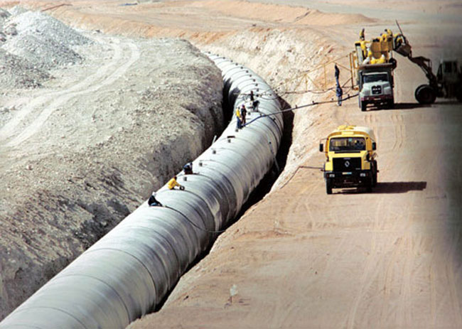Manmade river under construction