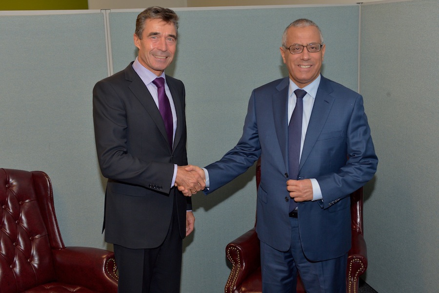Ali Zeidan and NATO Secretary General Anders Fogh Rasmussen (Photo: NATO)
