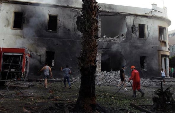The blast blew apart the front of the . . .[restrict]Benghazi branch of the Ministry of Foreign Affairs