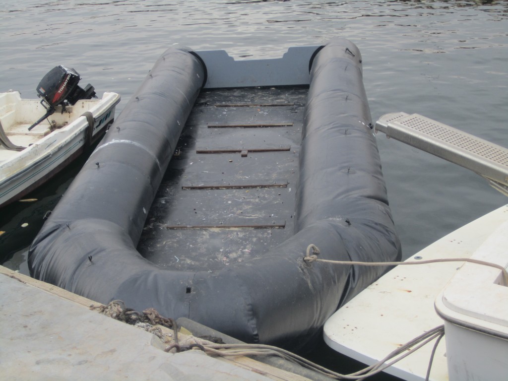 By no means all migrants make it. an empty dinghy found off the coast this May. 