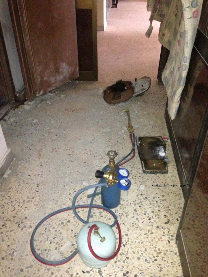 Acetylene cutting equipment left behind by bank robbers
