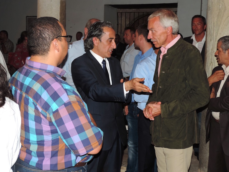 The Culture Minister Habib Al-Amin grabs a word with the German Ambassador, Christian Much (Photo Aimen Eljali)
