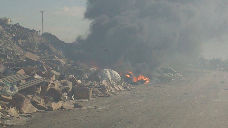 Yesterday's burning rubbish tip, reported as a plane crash