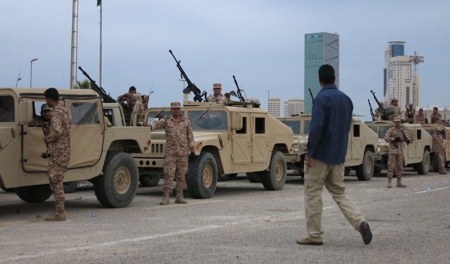 Libya army with their new Humvee vehicles delivered from the US recently