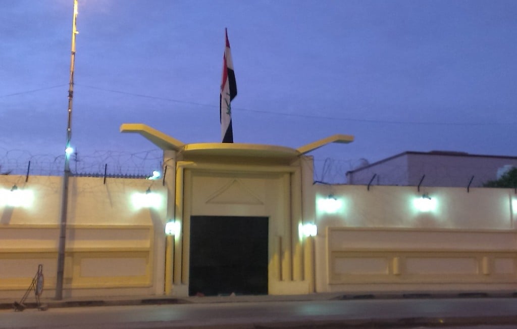 The Iraqi embassy in Tripoli this evening