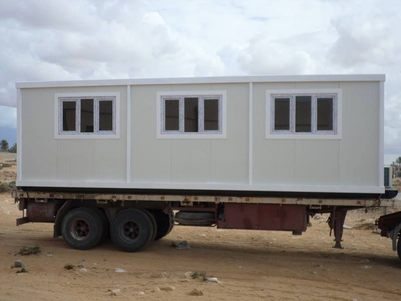 Portable classrooms being delivered to Zliten