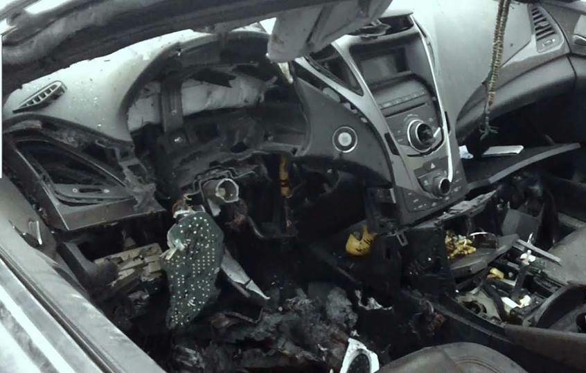 The explosion blew the car
