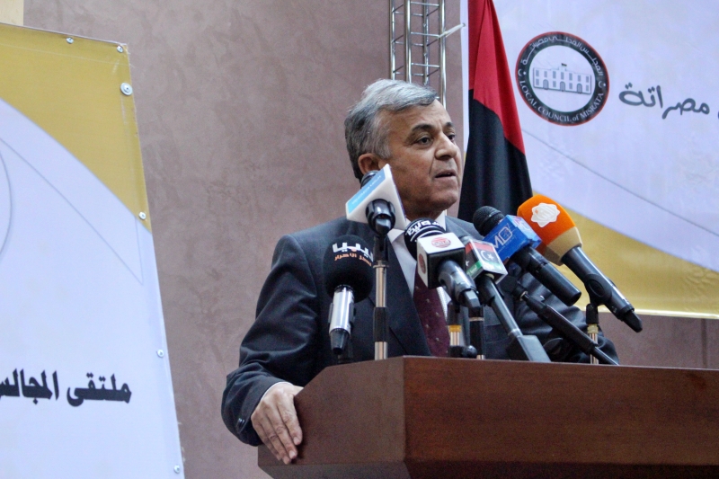 Congress President Nuri Abu Sahmain addressing the forum (Photo: Taher Zaroog) 