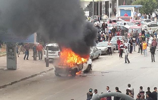 Bazaza's bombed vehicle (Photo: Ajwa Al-Bilal)