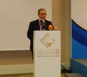 Economy MInister Mustafa Abufunas addressing today's economic diversification conference in Tripoli (Photo: Sami Zaptia).