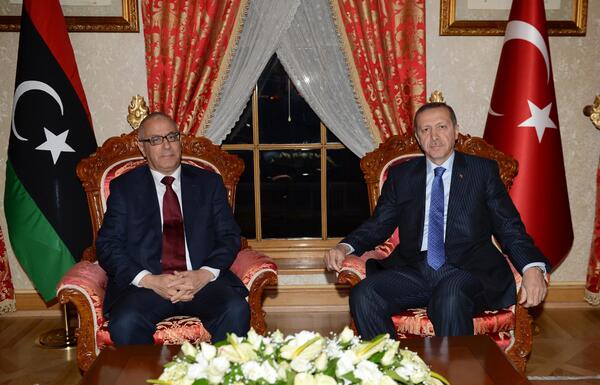 Ali Zeidan with the Turkish Prime Minister in Ankara (Photo:Turkish Diplomatic Office)