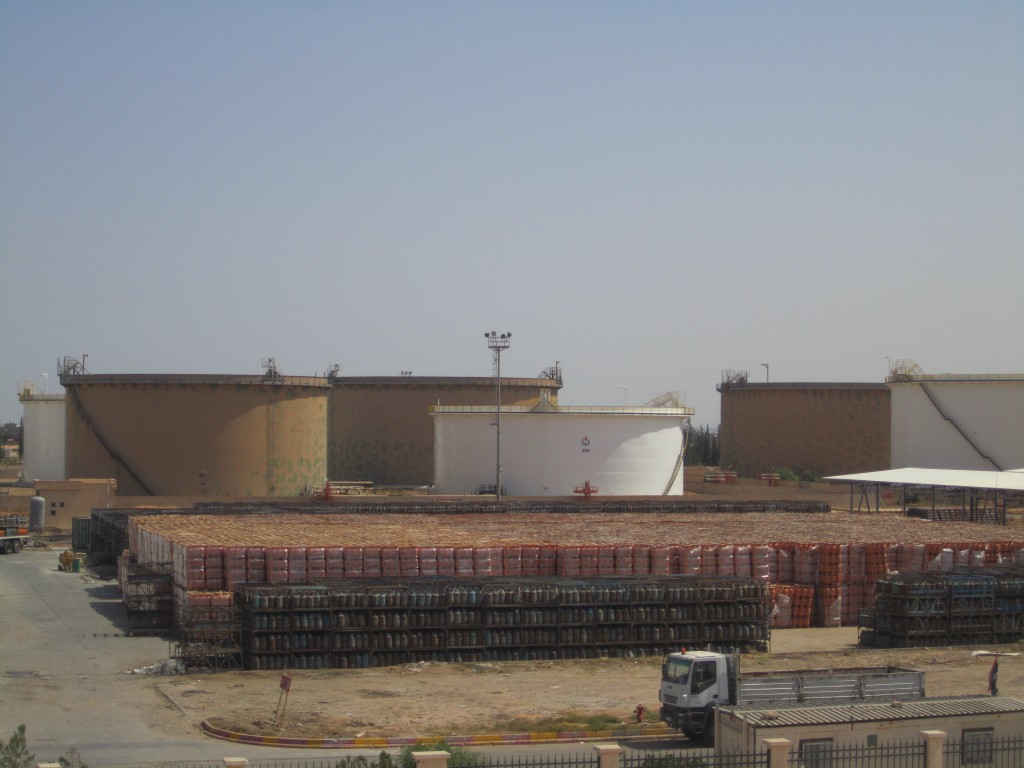 Gas cylinders at the Brega facility on the outskirts of Tripoli (Photo: Tom Westcott, Libya Herald)