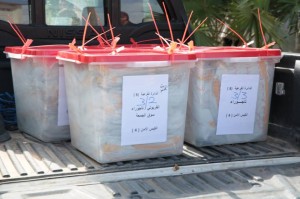Ballot boxes from last week's Constitutional Drafting Committee elections in Libya (Photo: HNEC).