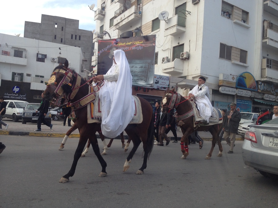 Several people arching to remember 25 February 2011 were on horseback (Photo: Tom Westcott)