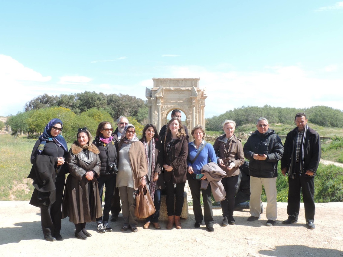 Euromed Delegates and members of the Libyan Women's Union at Leptis Magna (Photo: Callum Paton)