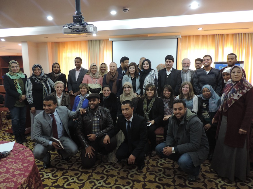 Forum delegates at the Haroun Hotel in Tripoli (Photo: Callum Paton)