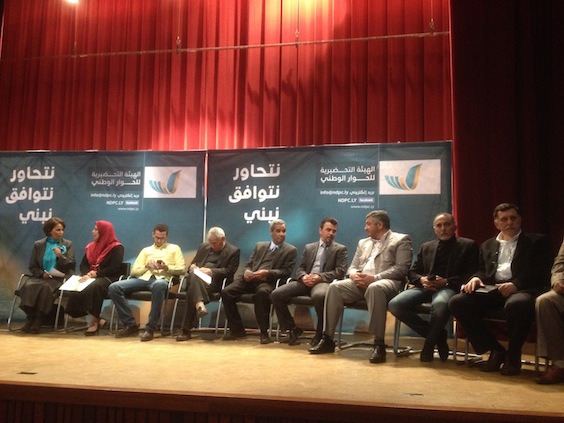 Representatives of civil society organisations at the national Dialogue event in Tripoli  (Photo: Houda Mzioudet)