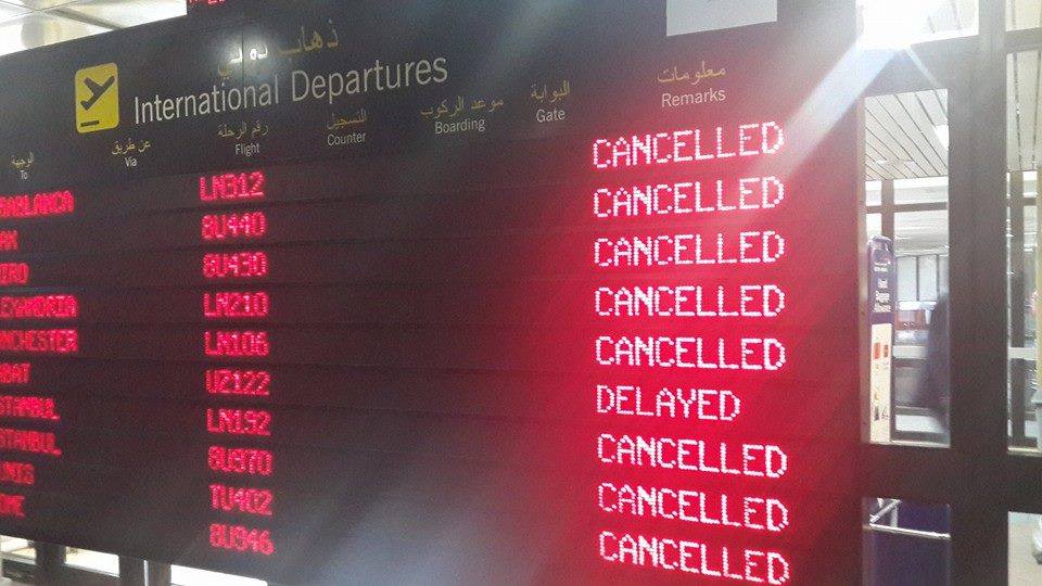 Flights cancelled at Tripoli international Airport (Photo: Facebook)