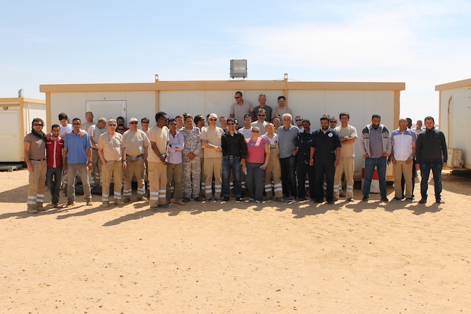 Geofizika team celebrating work sone ahead of time (Photo: Geofyzika)