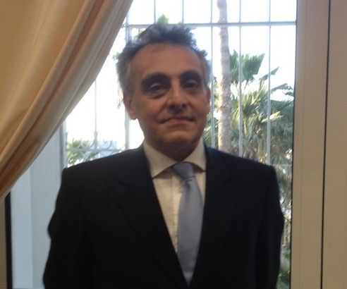 Ambassador Grimaldi today at the Italian embassy in Tripoli (Photo: Libya Herald)