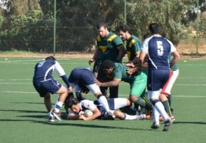 Tripoli rugby players at a match at Tripoli University (Photo: Y-Peer Libya)