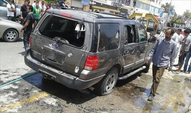 the robbers getaway car riddled with bullets (Photo: Social Media)