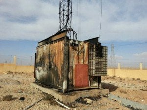 A remote Al-Madar base station vandalised early last year (Photo Al-Madar)