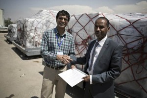 Elections materials arrive at airport (Photo: UNSMIL)