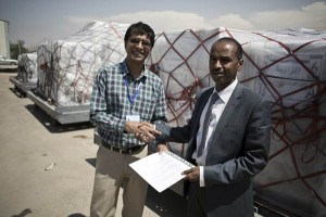 Elections materials arrive at  airport (Photo: UNSMIL)