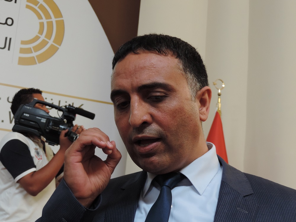 Ezzedine Al-Awami speaking at HNEC yesterday (Photo: Seraj Essul)