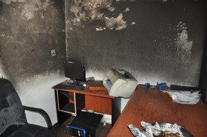 Part of the damage at the Disease Control Centre