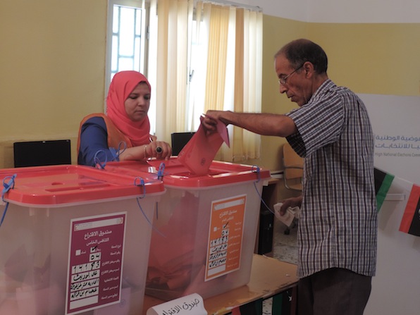Voting in Tripoli yesterday (Photo: Seraj Essul)