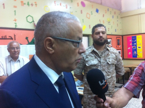 Former Prime Minister Ali Zeidan tuned up to vote at a polling station in the capital's Ben Ashour district (Phot: Maryline Dumas)