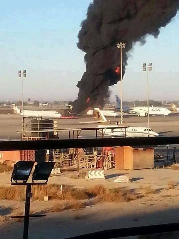 Libya Airlines CRJ took a direct hit 