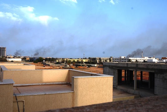 Fighting in west Tripoli this morning (Photo: Libya Herald)