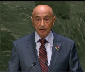 Ageela Saleh speaking to the UN General Assembly today