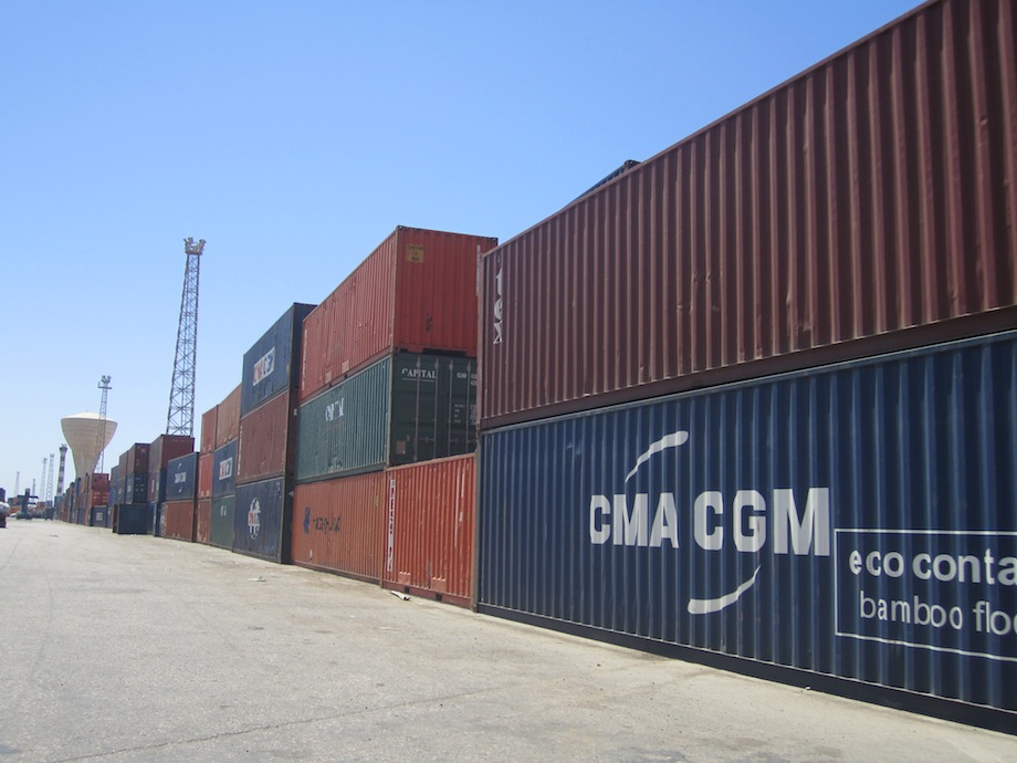 Containers at Tripoli Port (Photo: Tom Westcott)