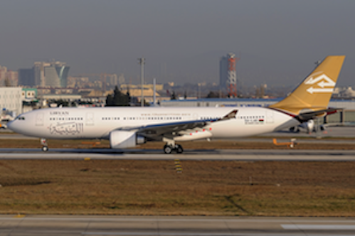 Libyan Airlines flight at Istanbul's Ataturk Airport