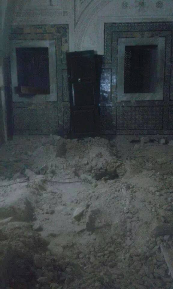 Floors were dug up and the marble removed  at the Karamanli mosque (Photo: Social media)