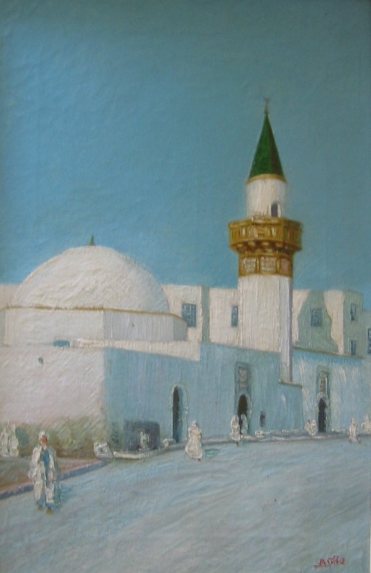 1920s painting of the Shara Mizran mosque