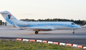 The Bombardier jet that brought the Thinni party to Malta