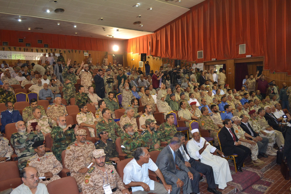 Officers attending the conference in Sorman today (Photo: Libya Herald)