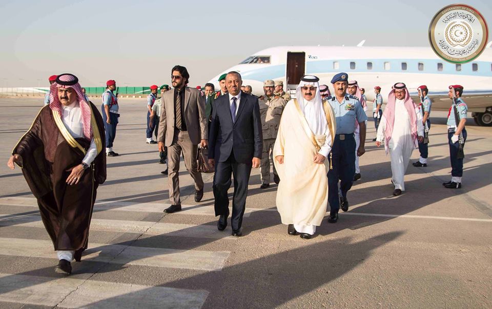 Thinni arrives in Riyadh (Photo: Libyan government)