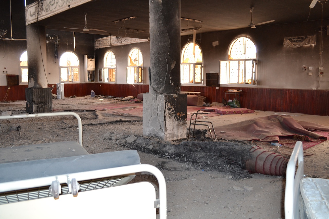 Inside the Awlad Bouzir mosque (Photo: Libya Herald reporter)